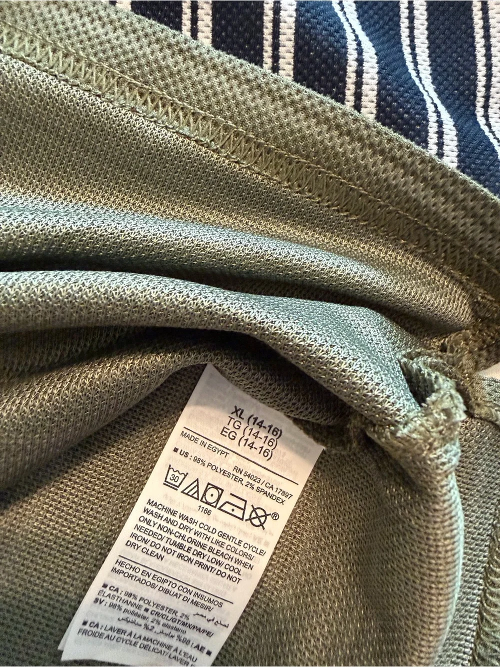 Old Navy Polo Tops in Olive Green and Navy Stripes